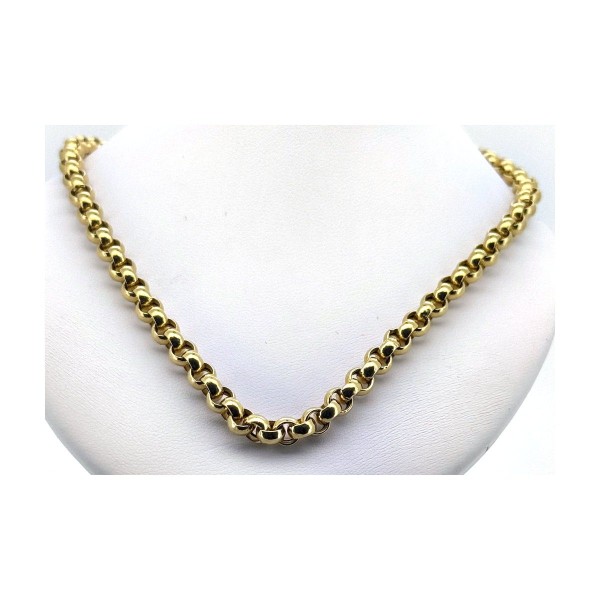 Cadena cadena circulos de oro 18k 60 cm
